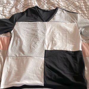 SHEIN short sleeve color block shirt